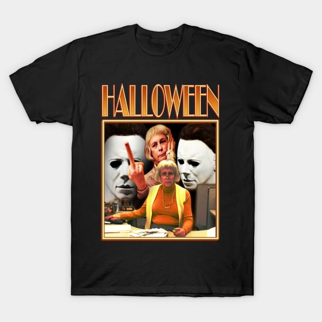 Jamie Lee Curtis Halloween Everything Everywhere T-Shirt by Ladybird Etch Co.